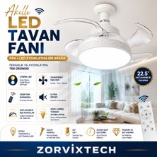 Invisible Akıllı LED Tavan Fanı 22.5'' Katlanabilir Kumandalı Modern Tasarım