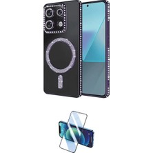 Marsilyan™- Redmi 13C Kılıf Zirve Doku Prime - Siyah 3D Antistatik Cam Ekran Koruyucu