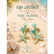 Up Atelier Plaj Modası Su Yeşili Deniz Yıldızı Küpe