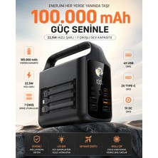 Matechno 100.000 Mah Taşınabilir Powerbank 22.5W Süper Hızlı Şarj Dahili 3 Kablo LED Kamp Lambası Dijital Göstergeli Çoklu Çıkış