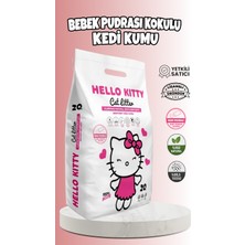 Hello Kitty Bebek Pudra Kokulu Topaklaşan Süper Premium Bentonit Kedi Kumu 20 Lt