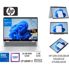 Hp omnibook 5 Flip Intel Core 7 150U 16GB Lpddr5 5200 1tb SSD 14 Inç 2k IPS Ekran W11 Home BT0A0EA Duddi
