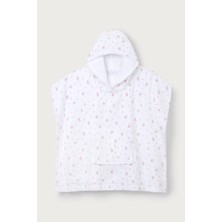 The White Company Organik Pamuklu Çiçek Desenli Kapüşonlu Kız Çocuk Havlu Sweatshirt