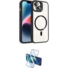 Marsilyan™- iPhone 14 Kılıf Yadigar Asil Koleksiyonu - Siyah 3D Antistatik Cam Ekran Koruyucu