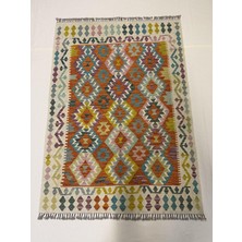 Afgan Halı El Dokuma Afgan Kilim Çift Taraf Kullanım Kök Boya 122 x 172 cm