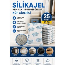 Dünya Magnet 25 Adet - Silikajel, Nem Alıcı, 50 Gr, Rutubet Önleyici Küf Giderici Silicagel