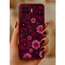 MobaxAksesuar Oppo Reno 5 Lite Kılıf Kamera Çıkıntılı Renkli Çiçek Kabartmalı Silikon Kapak Bs1