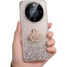 MobaxAksesuar Honor Magic 8 Lite Kılıf Kamera Çıkıntılı Renkli Çiçek Kabartmalı Silikon Kapak Bs1