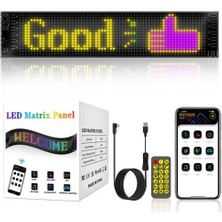 ALPA Ed Ekran Matrix Panel Cama Yapışan Büyük Boy 16X64 Telefon App Kontrol Digital Araba Yazısı Rgb