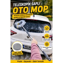Visluna Gri Mikrofiber Oto Yıkama Mopu 2 In 1 Yüksek Temizleme Gücü ile Araba Yıkama Fırçası