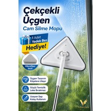 Visluna ( 1 Bezli ) Üçgen Mop Cam Silme ve Profesyonel Temizlik Seti Aparatı Paspas Mop