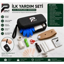 Point Marketing Araç Ilk Yardım Seti Trafik Kanununa Uygun Tam Donanımlı Ilk Yardım Çantası  Siyah Acil Durum Seti