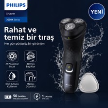 Philips 3000X Serisi Islak&kuru Tıraş Makinesi, 3 Yönde Dönen Başlıklar, Hassas Düzeltici, X3021/00