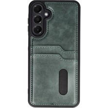 Lims Store Newface Samsung Galaxy S24 Fe Kılıf Sara Kartvizitli Deri Kılıf - Koyu Yeşil