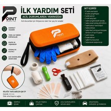 Point Marketing Araç Ilk Yardım Seti Trafik Kanununa Uygun Tam Donanımlı Ilk Yardım Çantası Turuncu Acil Durum Seti