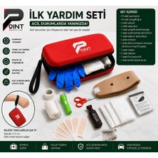 Point Marketing Araç Ilk Yardım Seti Trafik Kanununa Uygun Tam Donanımlı Ilk Yardım Çantası  Kırmızı Acil Durum Seti