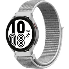 Lims Store Newface Samsung Galaxy Watch 4 Hasırlı Cırtcırtlı Kordon - Beyaz