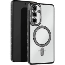 Lims Store Newface Samsung Galaxy S25 Kılıf Joke Simli Magneticsafe Kılıf - Siyah