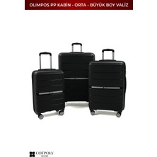 Cotpoly Home Olimpos Pp Polipropilen Kırılmaz Üçlü Set Valiz  Sessiz Tekerlekli Siyah