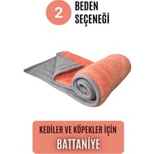 Empressco Yıkanabilir Çift Katlı Kedi ve Köpek Battaniyesi – Şeftali Renkli