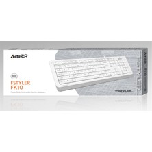 A4Tech A4 Tech Fk10 Q Usb Fsytyler Beyaz Tr Fn-Mmedya Klavye
