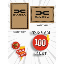 Hasyüncü Ofset Matbaacılık 35X50 135 Gr. Kraft Kağıt Oto Paspası Dacia 50ADET Yatay 50 Adet Dikey