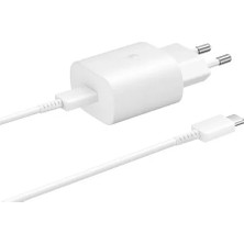 Samsung Typec 25W Hızlı Şarj Aleti Beyaz + Type C Kablo