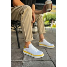Chekich CH979 - Santoni Gbt Spor Erkek Ayakkabı Beyaz/sarı