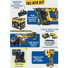 Dewalt DCK305P2T-QW Şarjlı 3 Lü Set DCH273 18V Xr Akülü Kırıcı Delici Matkap Kömürsüz Şarjlı Hilti DCG405 Xr Avuç Içi Taşlama Spiral 125 Lik DCF887 18V Akülü Darbeli Duvar Beton Delme Torklu Vidalama Seti