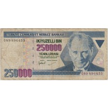 Banknoting 7. Emisyon 3. Tertip 250.000 Lira G89 Temiz+