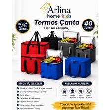 Arlina Home Kids 40 Lt Soğutucu Termos Kamp Piknik Sıcak ve Soğuk Tutan Termal Yalıtımlı Outdoor Buzluk Çanta