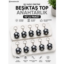 Reva Store Revastore.3d Beşiktaş Temalı Futbol Topu 3D Baskı Anahtarlık 10'lu Paket – Dekoratif Futbol Topu Anahtarlık, Hediyelik Anahtarlık