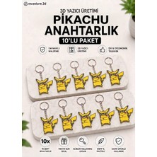 Reva Store Revastore.3d Pikachu Figürlü 3D Baskı Anahtarlık 10'lu Paket – Dekoratif Anahtarlık, Hediyelik Anahtarlık