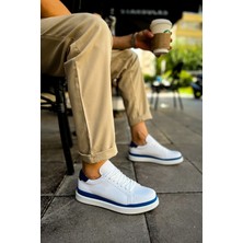 Chekich CH979 - Santoni Gbt Spor Erkek Ayakkabı Beyaz/mavı