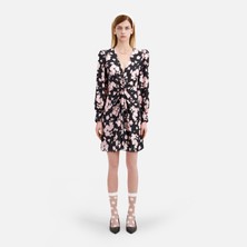 The Kooples Kadın Baskılı Siyah  Elbise