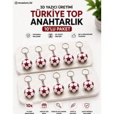 Reva Store Revastore.3d Türkiye Temalı Futbol Topu 3D Baskı Anahtarlık 10'lu Paket – Dekoratif Futbol Topu Anahtarlık, Hediyelik Anahtarlık