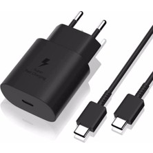 Samsung 25W Hızlı Şarj Seti Type-C Çıkışlı Adaptör ve 1m Type-C Kablo Uyumlu Modellerle