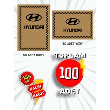 35X50 135 Gr. Kraft Kağıt Oto Paspası Hyundai 50ADET Yatay 50 Adet Dikey