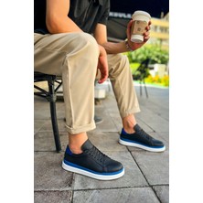 Chekich CH979 - Santoni Gbt Spor Erkek Ayakkabı Sıyah/mavı