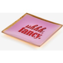 Gift Company Kırmızı Cam Uhhh Fancy Dekoratif Tabak 10X0,8X10 cm