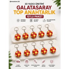 Reva Store Revastore.3d Galatasaray Temalı Futbol Topu 3D Baskı Anahtarlık 10'lu Paket – Dekoratif Futbol Topu Anahtarlık, Hediyelik Anahtarlık