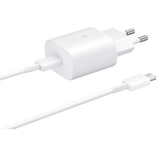 Samsung Galaxy S21 Fe 5g Fast Charging 25W Type-C Çıkışlı Kablolu Şarj Aleti Beyaz(Samsung Türkiye Garantili)