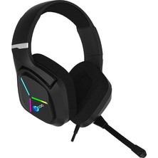 Ronanna Lenovo Lecoo Rgb Aydınlatmalı Gaming Kulaklık Usb+3.5mm Jacklı Kulaküstü Siyah/kırmızı HT406