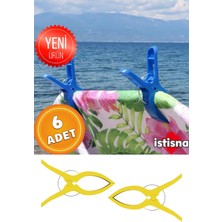 6 Adet Xxl Büyük Boy Şezlong Plaj Havlusu Mandalı Halı Asma Battaniye ve Havlu Tutucu Mandal