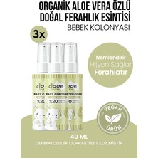 Clooe Vegan Bebek Kolonyası Organik Aloe Vera Özlü Bare Touch Doğal Ferahlık 40ML 3'lü Set