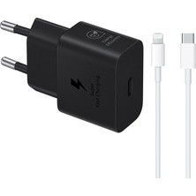 Samsung T2510N Şarj Başlığı 2m Type-C To Lightning Kablolu Şarj Aleti Siyah