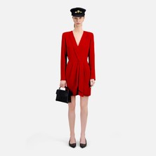 The Kooples Kırmızı Puantiyeli V Yaka Kırmızı Elbise