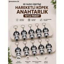 Reva Store Revastore.3d Hareketli Köpek Figürlü 3D Baskı Anahtarlık 10'lu Paket – Esnek Dekoratif Anahtarlık, Hediyelik Anahtarlık