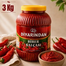 Diyarından Hatay Acı Biber Salçası 3 Kg (Orta Tuzlu)