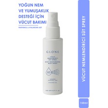 Glone Vücut Nemlendirici Süt Sprey | Yoğun Nem ve Yumuşaklık Desteği İçin | Panthenol & Hyaluronik Asit | 150 ml
